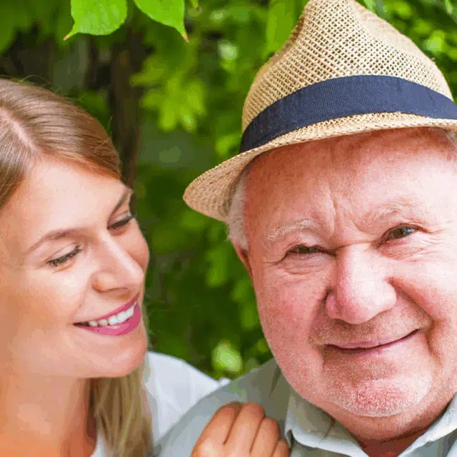 Choosing Assisted Living in Colorado Feature Image: Daughter with older father